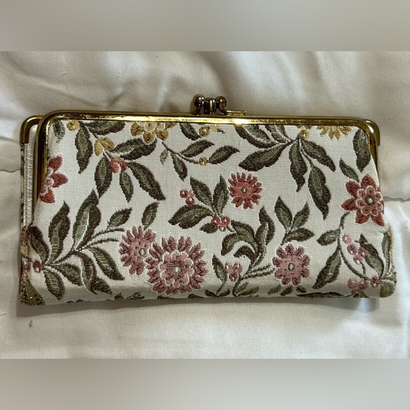Beautiful Vintage Baronet Embroidered Floral Tapestry & Genuine Cowhide Wallet - Picture 1 of 6